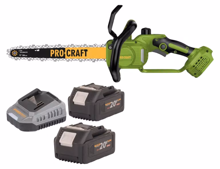 Motosega a batteria Procraft PKA33-BB 20 V 304 mm Brushless + 2x batteria 4,0 Ah + caricabatteria