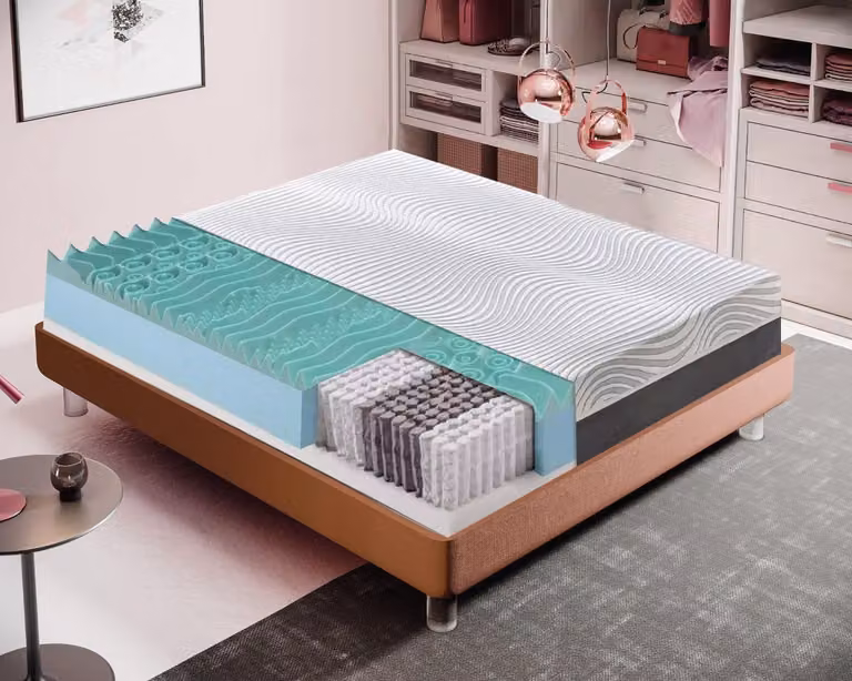 Materasso 150x190 cm, Alto 20 cm, 800 Molle Insacchettate, 9 zone differenziate, Rigidità H3, Memory Foam 3 cm, 100% Italy , Sfoderabile