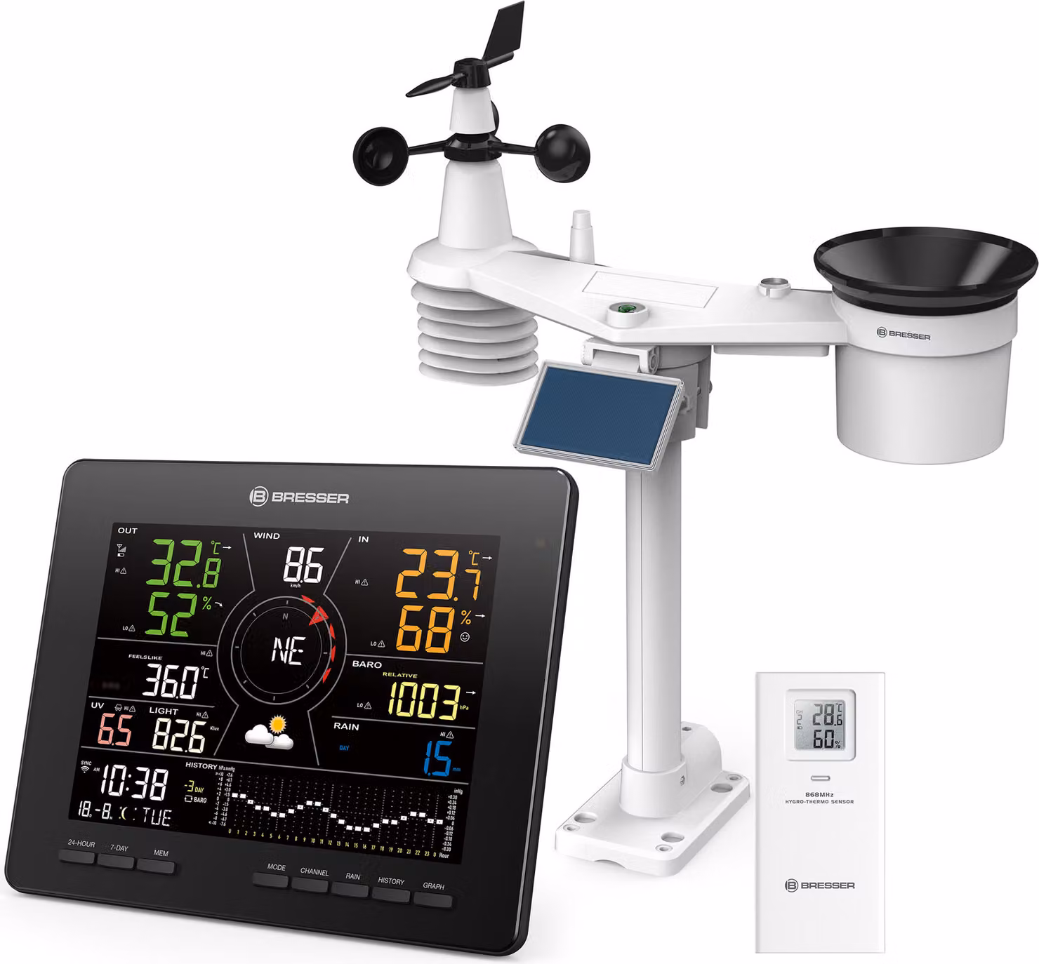 Bresser Wetter Center 7-in-1 4cast MD Funk (7003800)