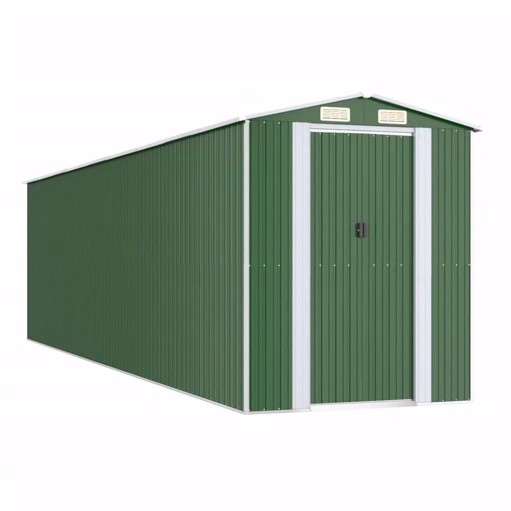 Capanno da Giardino Verde 192x772x223 cm Acciaio Zincato