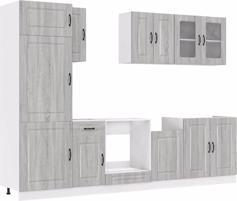 Set Mobili da Cucina 8 pz Kalmar Grigio Sonoma in Truciolato