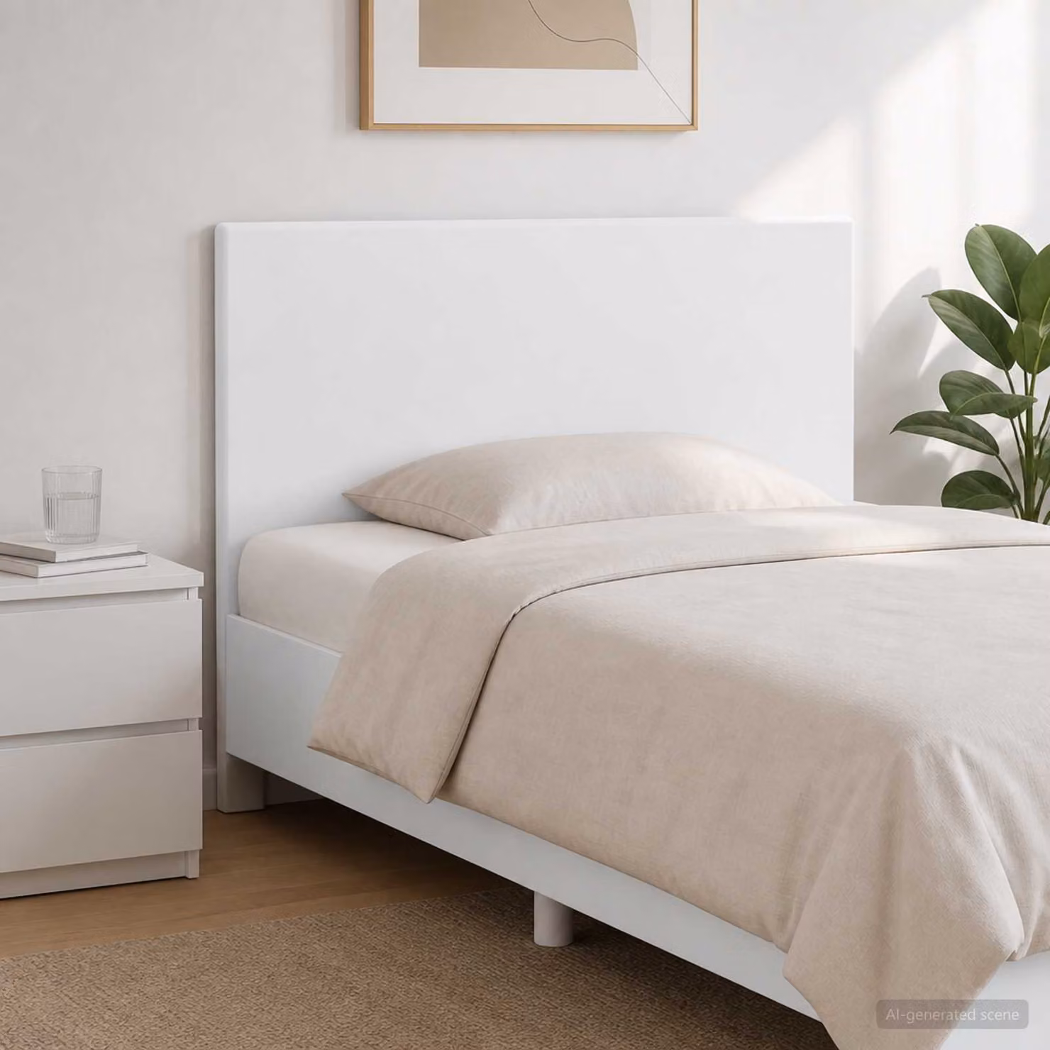 Testiera da muro moderna vidaXL BREDA in legno ingegnerizzato bianco