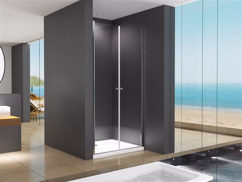 Glaswerk Westfalen - Porta doccia in vetro trasparente, dimensioni 110x195 cm
