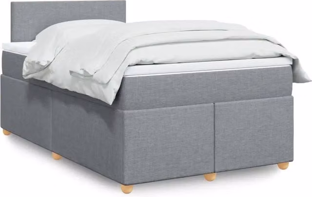 Letto a molle con materasso ibrido vidaXL, colore grigio e bianco, L/P/H: 120 x 200 cm