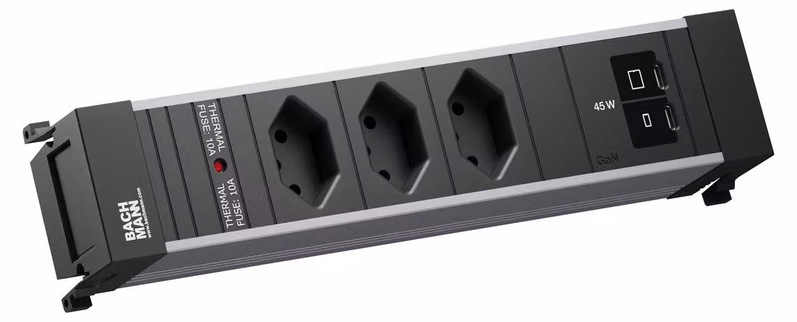 BACHMANN POWER FRAME M 3xCH 0°, 1xUSB C/C 45 W, lunghezza 0,2 m