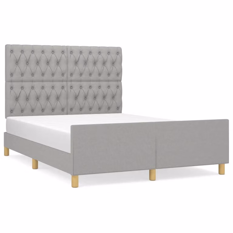 Giroletto senza Materasso Grigio Chiaro 140x190 cm Tessuto