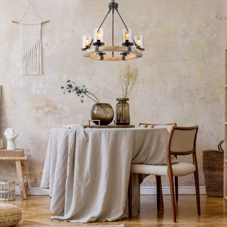 Globo Lampada a sospensione Lila, dimmerabile, Legno scuro, Soggiorno / Sala da pranzo, Legno, Campagna / Rustiche, Lampada a sospensione
