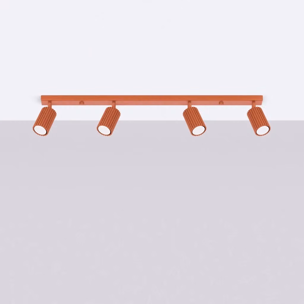 Lampada da soffitto KARBON di Sollux Lighting in metallo rosso, regolabile e con lampadine GU10 sostituibili – 2