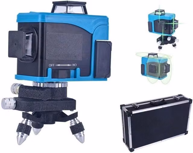 Livella Laser Tracciatore Trade Shop 12 Linee Autolivellante 360 con Telecomando e Batteria Ricaricabile Blu Art.94460 – 1