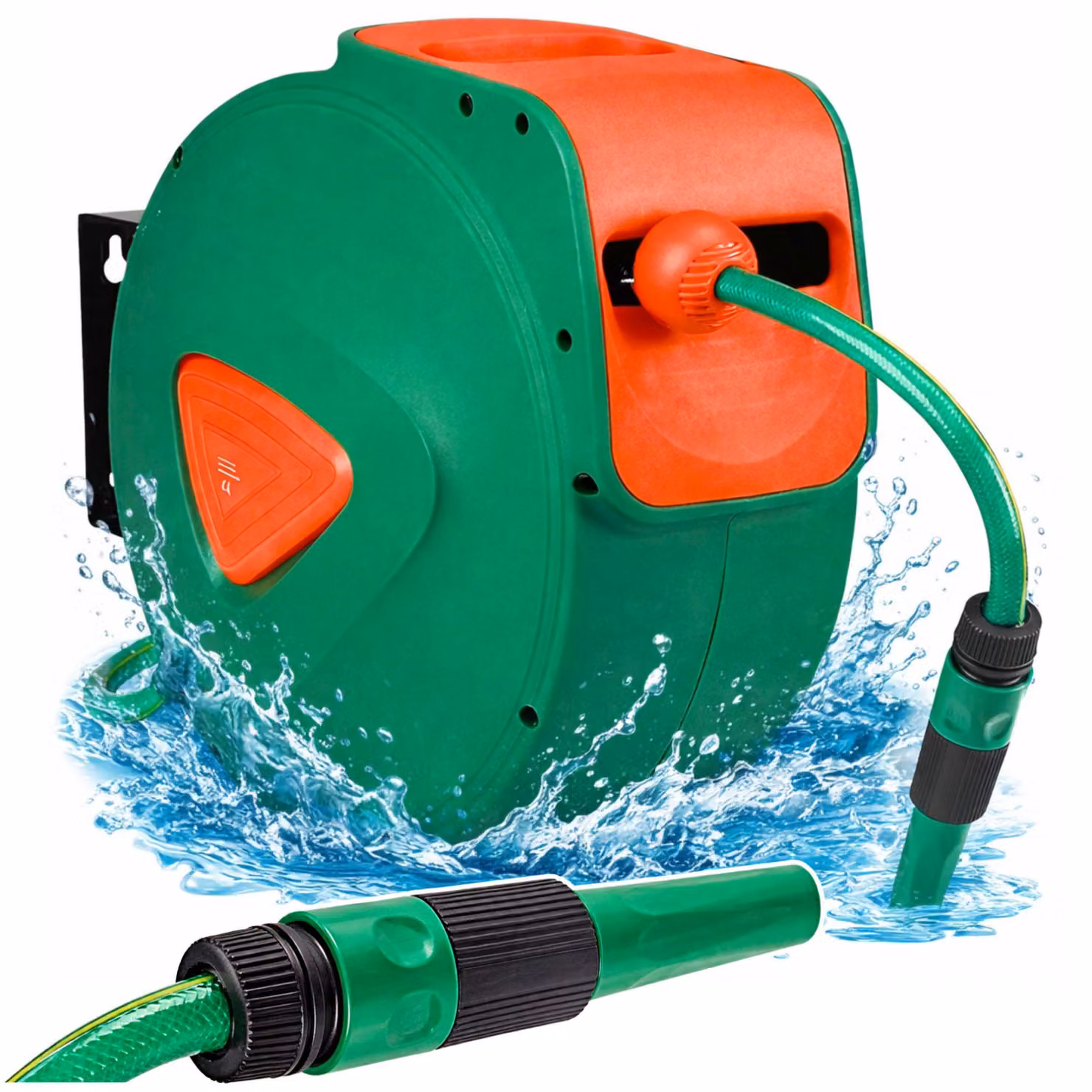 Avvolgitore Automatico A Parete Con Tubo Da Giardino 20m + 2m