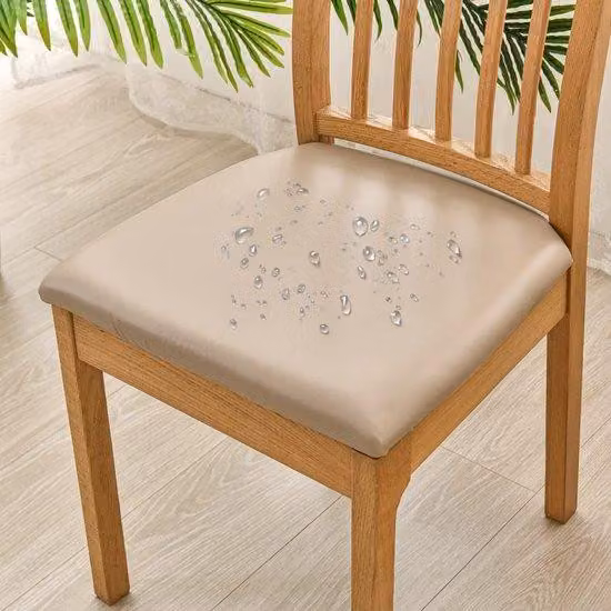 Cuscini per sedie da giardino, set da 4 - Realizzati in ecopelle resistente agli agenti atmosferici - Coperture removibili - Coperture per sedie da soggiorno - Duraturi e resistenti alle pieghe - Protezione contro le macchie - Coperture per sedie