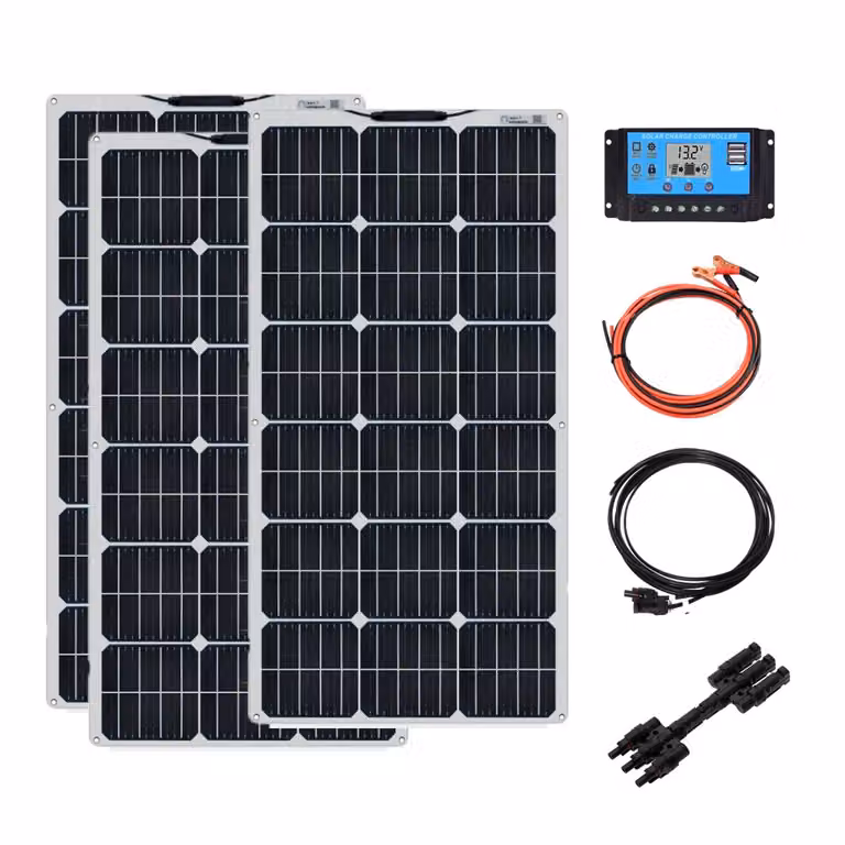 Set di pannelli solari flessibili, potenza 200W, alta efficienza, perfetti per camper e uso off-grid , set da 300W