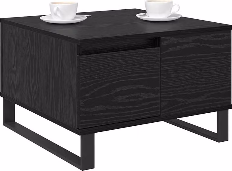 Tavolino da salotto con cassetto Rovere Nero 55 x 55 x 36,5 cm