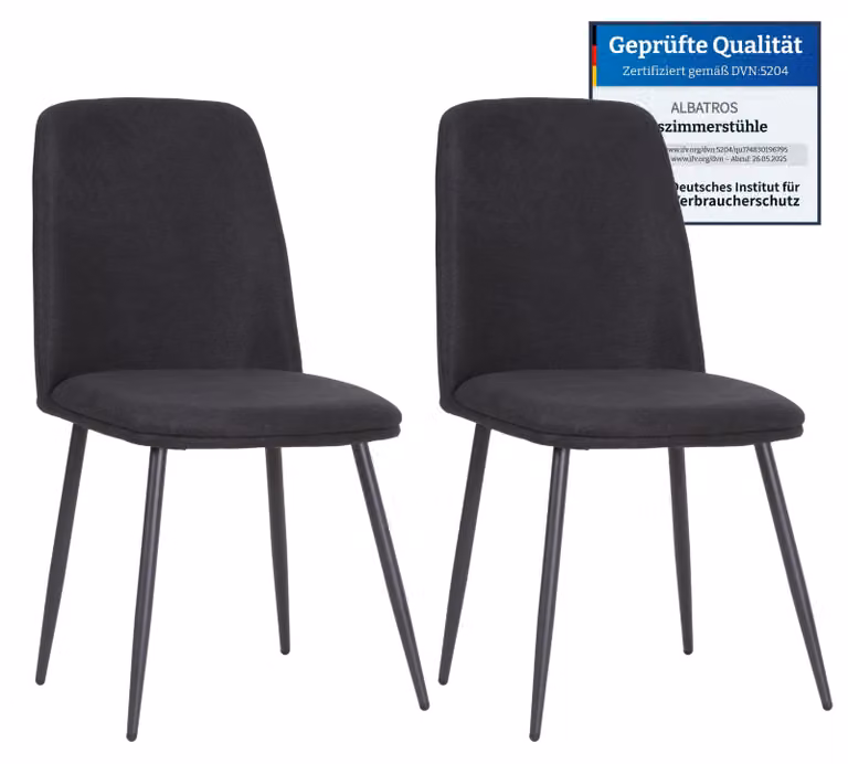 Sedia in tessuto Albatros BONO beige - set di 2 sedie da pranzo dal design moderno e retrò Rivestimento in tessuto DEKRA e di facile manutenzione