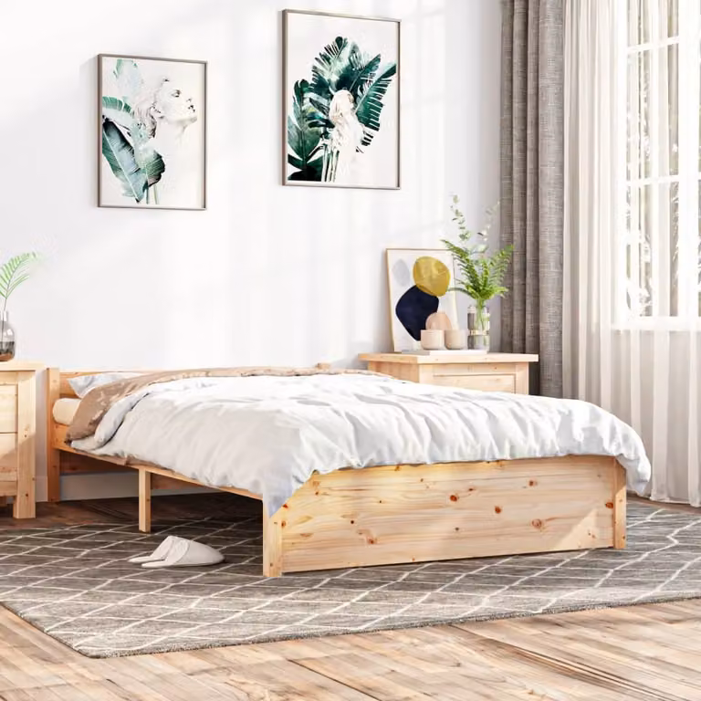 The Living Store Letto in legno massiccio 135x190 cm