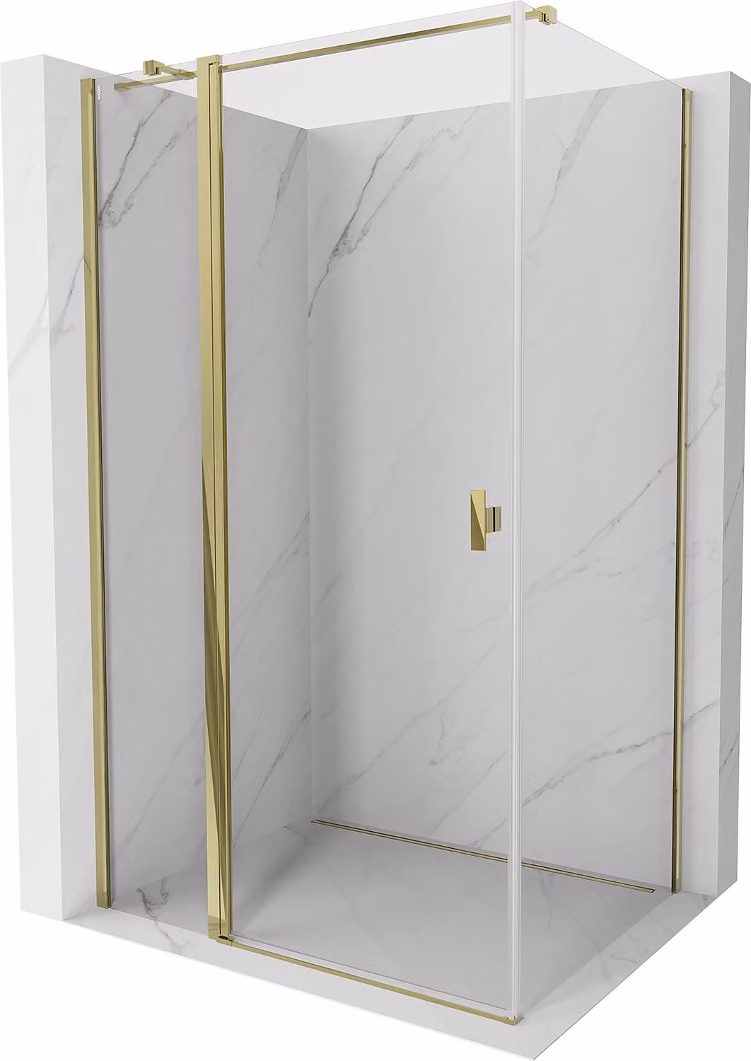 Mexen Mist T cabina doccia a battente 120 x 70 cm, trasparente, oro - 8A4T-120-070-50-00