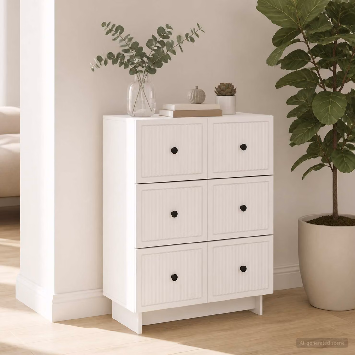 Carrello mobile con cassetti vidaXL in legno ingegnerizzato e metallo, L 66 cm x P 34,5 cm x H 90 cm