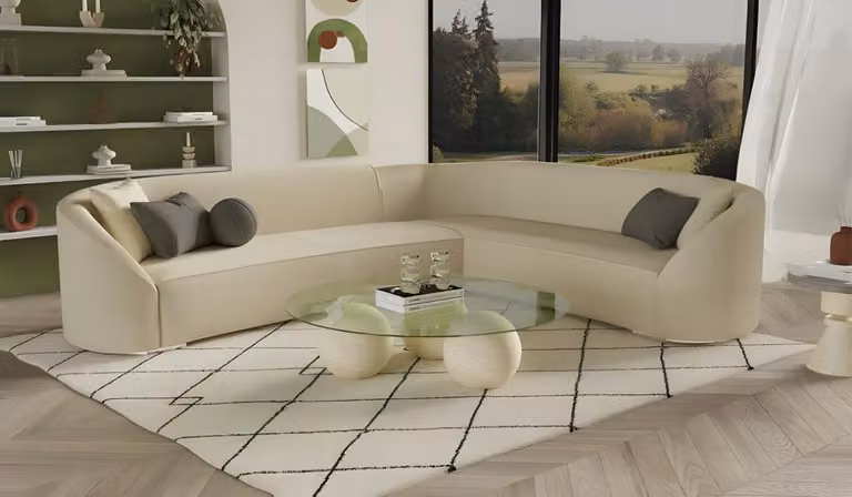 Wohnzimmer Ecksofa Stoffsofa Polstersofa L-Form Sofa Couch Beige Luxus