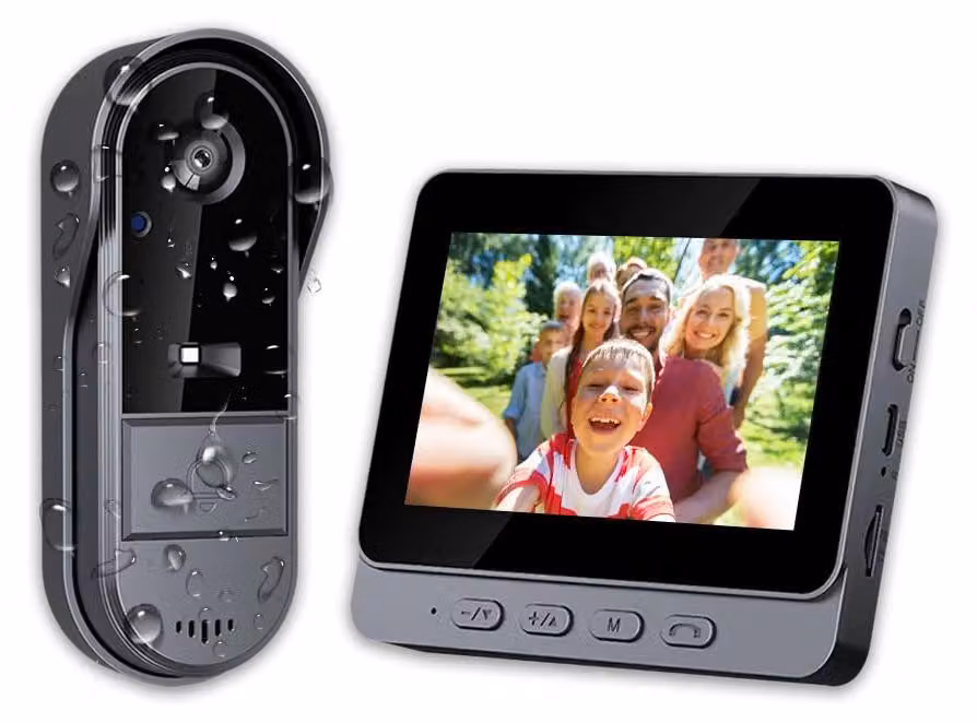 Videocitofono con monitor - Schermo da 4,3 pollici - Angolo di visione di 170° - Telecamera HD 1080p - Visione notturna - Sistema di sicurezza per interni