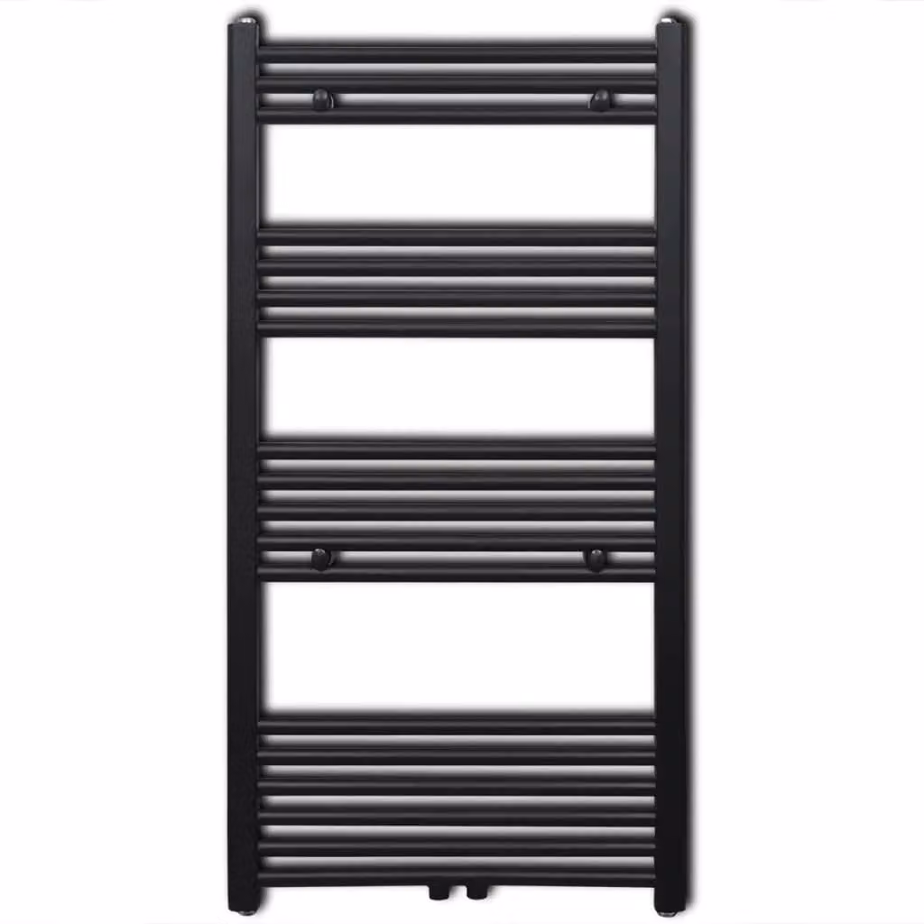 Radiatore Centrale Portasciugamano Dritto Nero 600 x 1160 mm