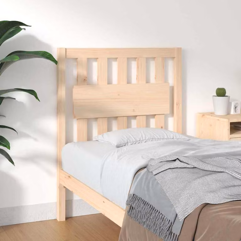 Testiera per letto vidaXL in legno massello di pino naturale stile rustico L: 80,5 cm, P: 4 cm, H: 100 cm