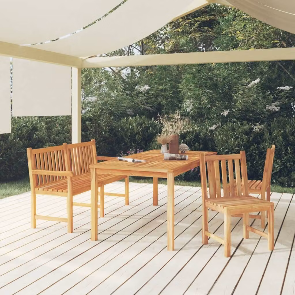 Maison Exclusive - Set da Pranzo per Giardino 4 pz in Legno Massello di Teak