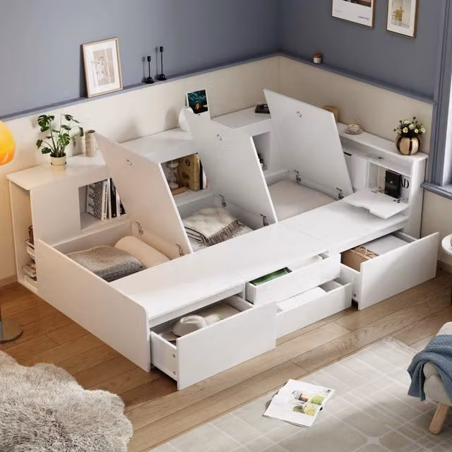 letto per bambini mdf bianco 90 x 200 cm