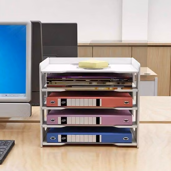 Organizer per documenti da ufficio a 5 scomparti, formato A4, per scrivania, ufficio, scuola, casa