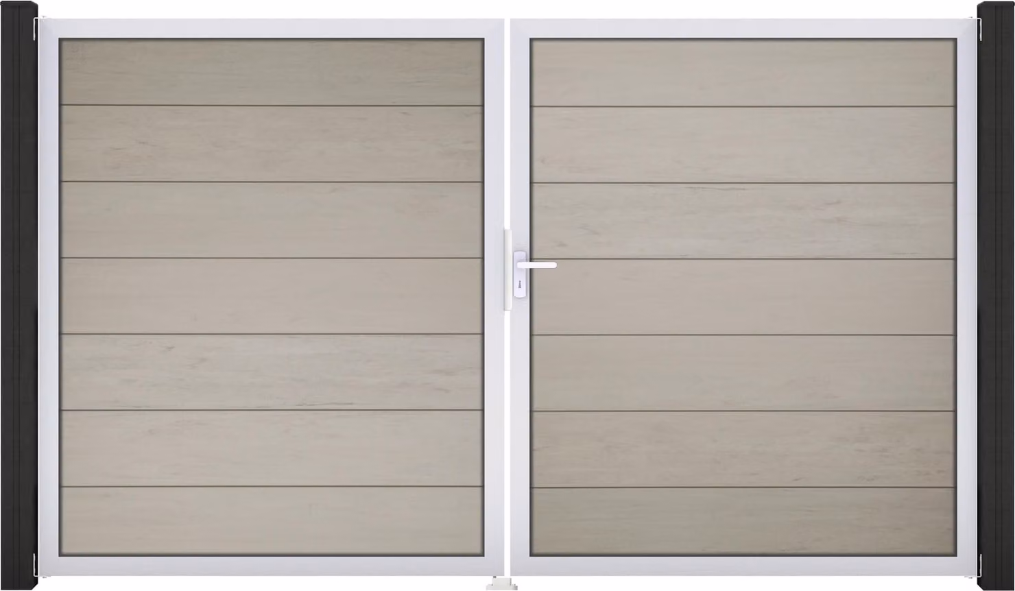 GroJa Solid Grande porta Bi-Color co-ex DIN destra 300x180x4 cm telaio in alluminio EV1, 2 ante
