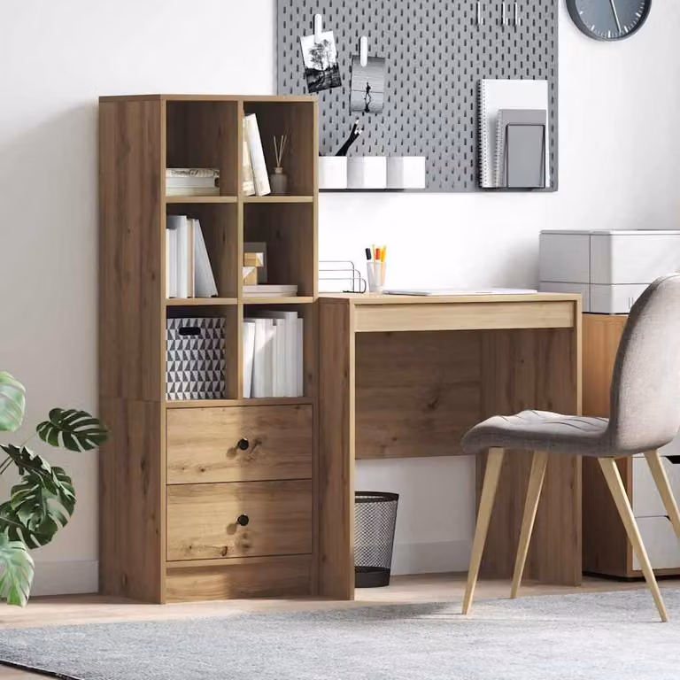 Maison Exclusive - Scrivania con cassetto 2 pcs Rovere artigianale