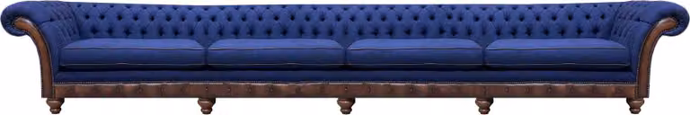 Blaues Chesterfield Wohnzimmer Viersitzer Sofa Exklusive Polstermöbel