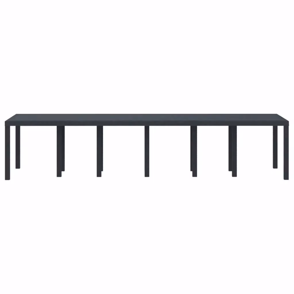 Tavolo da giardino rettangolare moderno vidaXL in polyrattan colore antracite L: 350 cm, P: 100 cm, H: 74 cm – 2