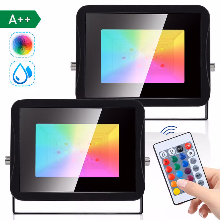 Jopassy 2 proiettori RGB da 20W IP67 per esterni con cambio di colore