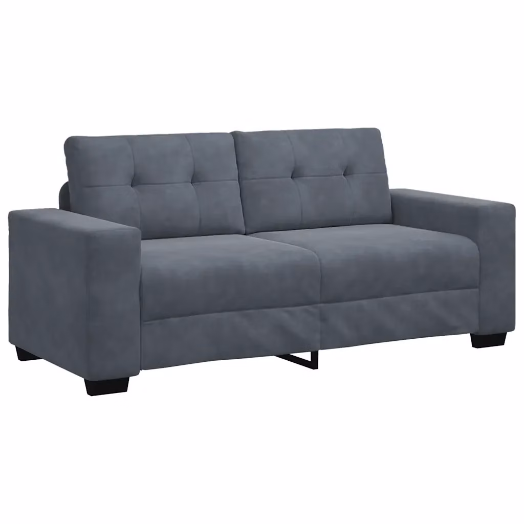 Divano moderno vidaXL in velluto grigio con cuscini inclusi L: 180 cm, P: 77 cm, H: 82 cm – 2