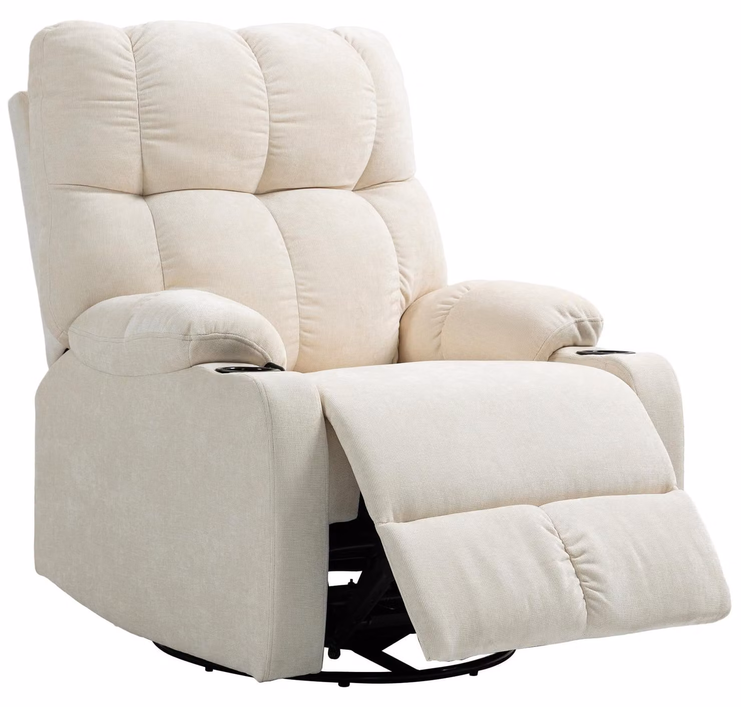 HOMCOM Poltrona relax girevole con funzione reclinabile e dondolante