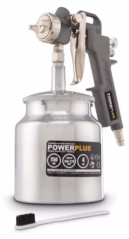 Pistola a spruzzo ad aria compressa Pistola a spruzzo + tazza da 750 ml VARO powerplus - Pistola a spruzzo a ventosa - 750 ml