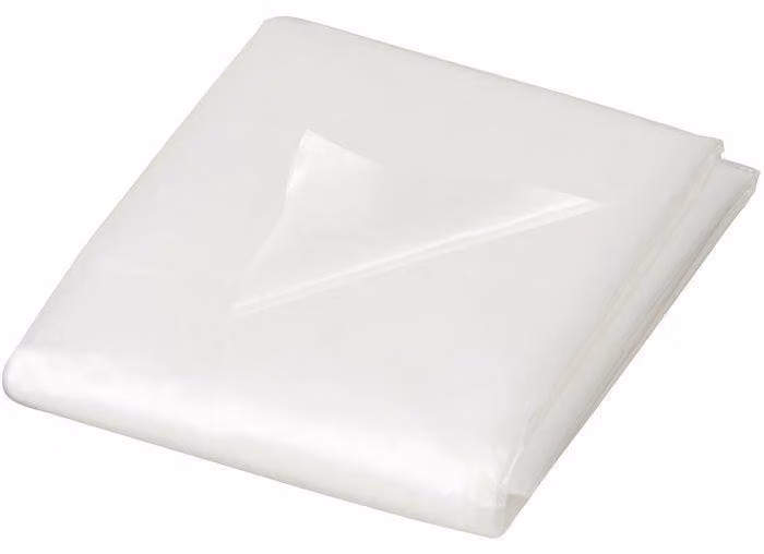 Telo di copertura, 4 x 6 m, spessore 100 µm, trasparente, polietilene (LDPE), uso universale