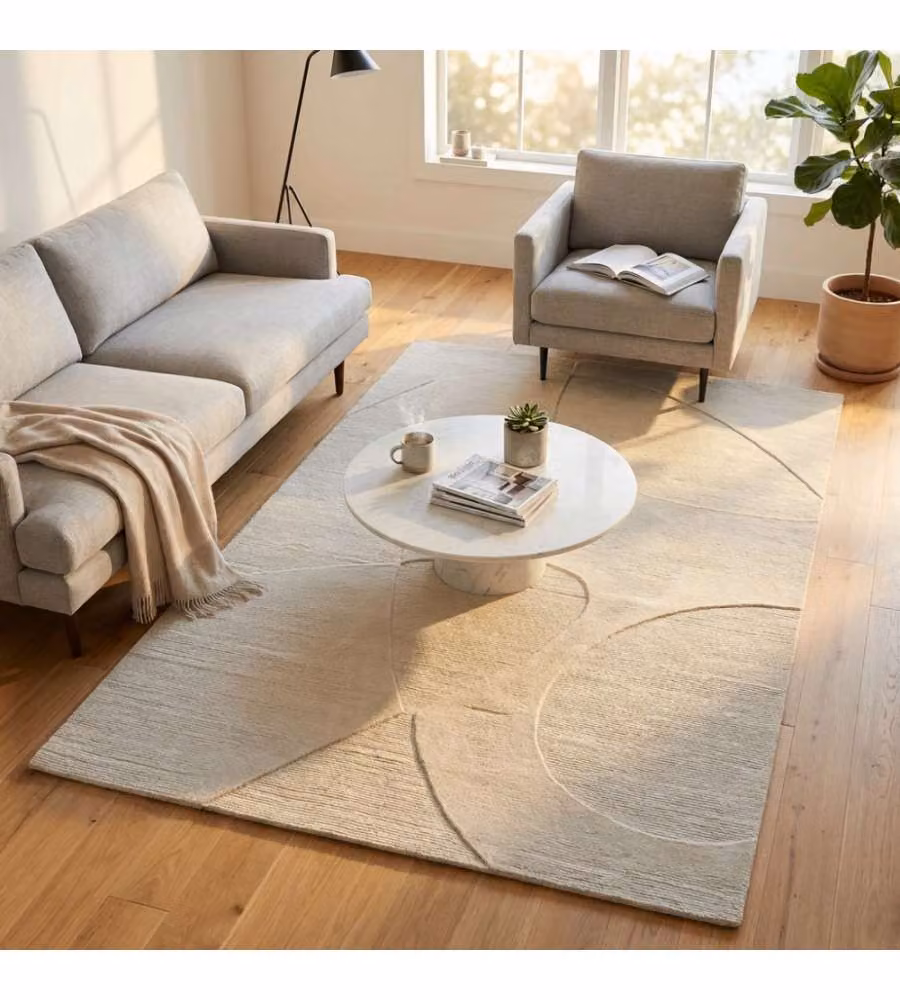 Cosma Tappeto Bastien Moderno in Lana Avorio 120x180 cm Rettangolare