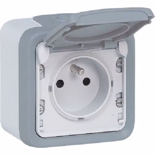 Legrand 69731 Presa a muro Plexo grigio