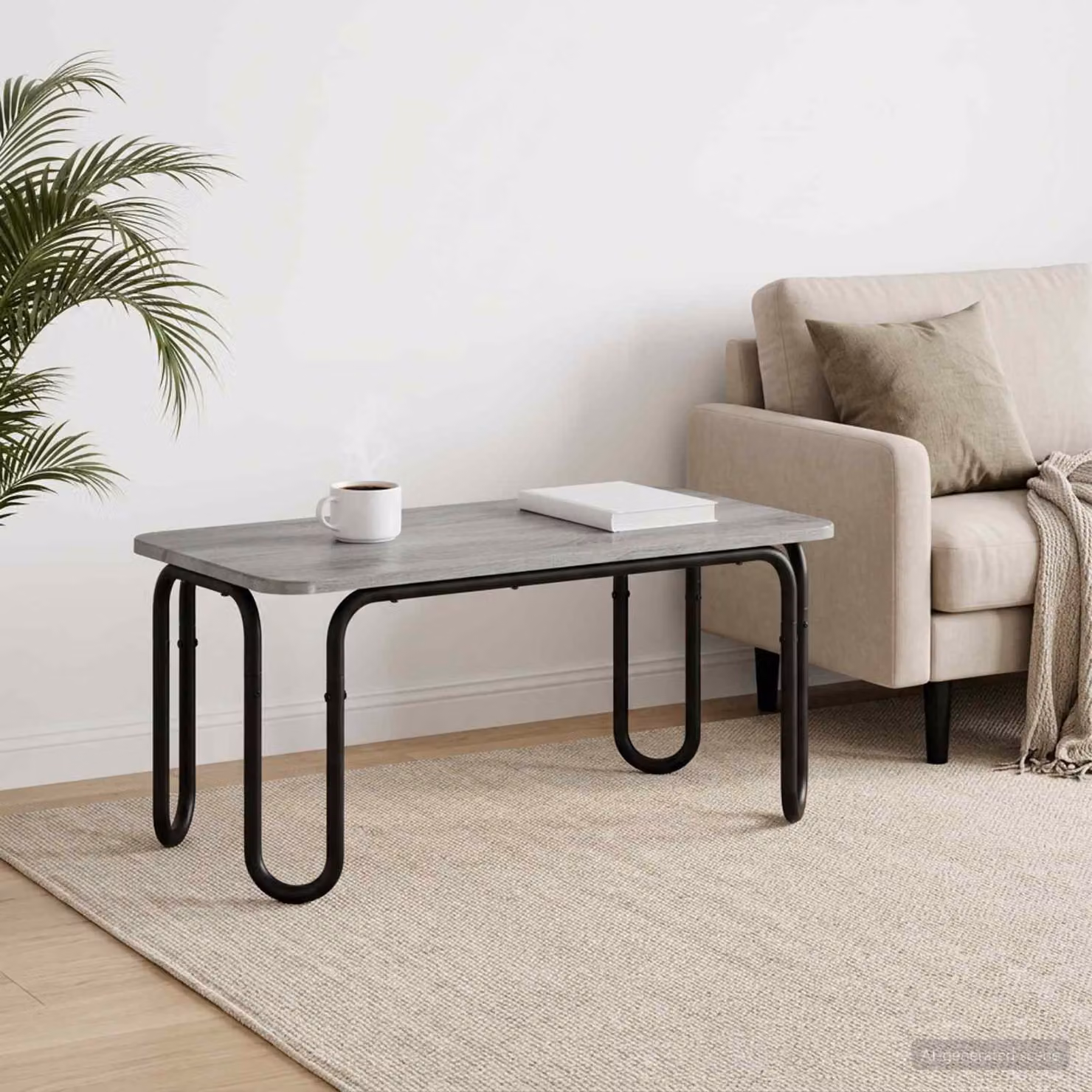 Tavolino da salotto moderno vidaXL grigio L: 79,5 cm, P: 40 cm, H: 36 cm