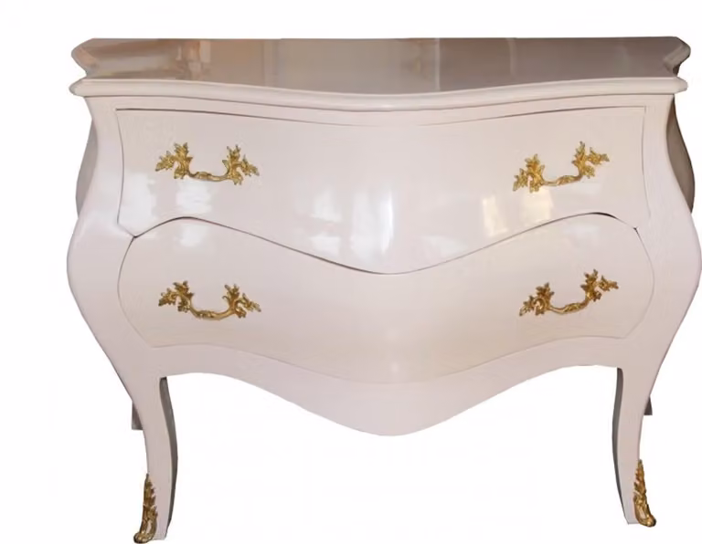 Comò in stile barocco "Casa Padrino", color rosa e oro, dimensioni 130 x 87 x 58 cm - Mobile barocco