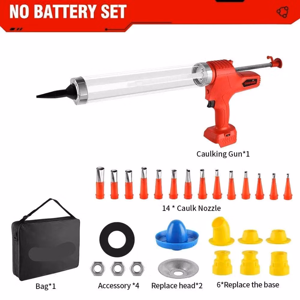 Pistola per cartucce - Pistola erogatrice elettrica - Pistola per cartucce a batteria - 10000 N - 6 velocità - Senza batteria