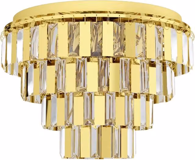 Plafoniera Moderna Erseka Acciaio Ottone 7 Luci E14