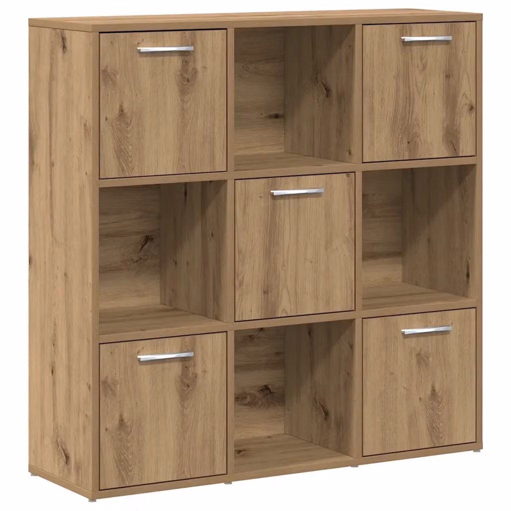 Libreria-Scaffale Design Mania in Legno Multistrato Marrone con Pannello Posteriore, Stile Industrial, L 90 x P 28 x H 90 cm – 2