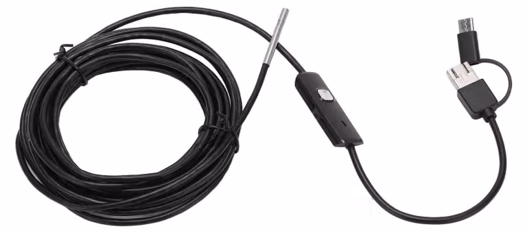 Telecamera di ispezione HD, diametro 3,9 mm, grado di protezione IP67, 6 LED, con connettore di tipo C, per smartphone