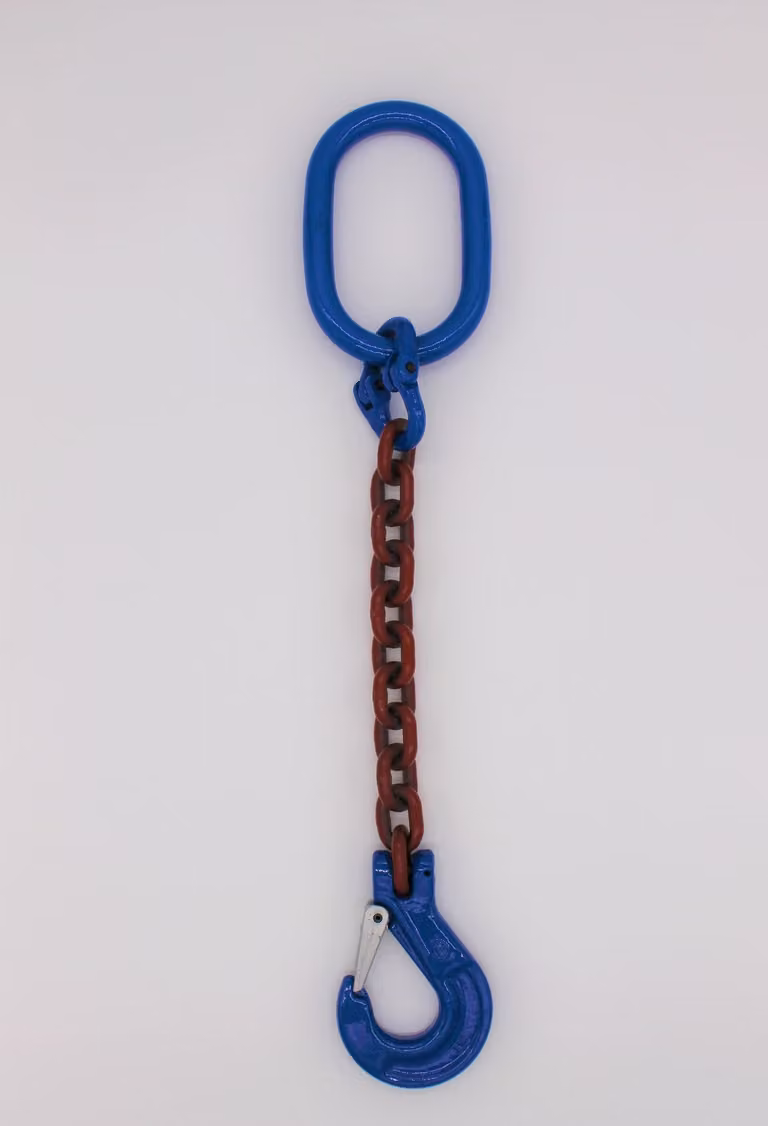 Catena da imbracatura grado 10 1 filo 2,0 m 13 mm senza accorciamento rosso-marrone