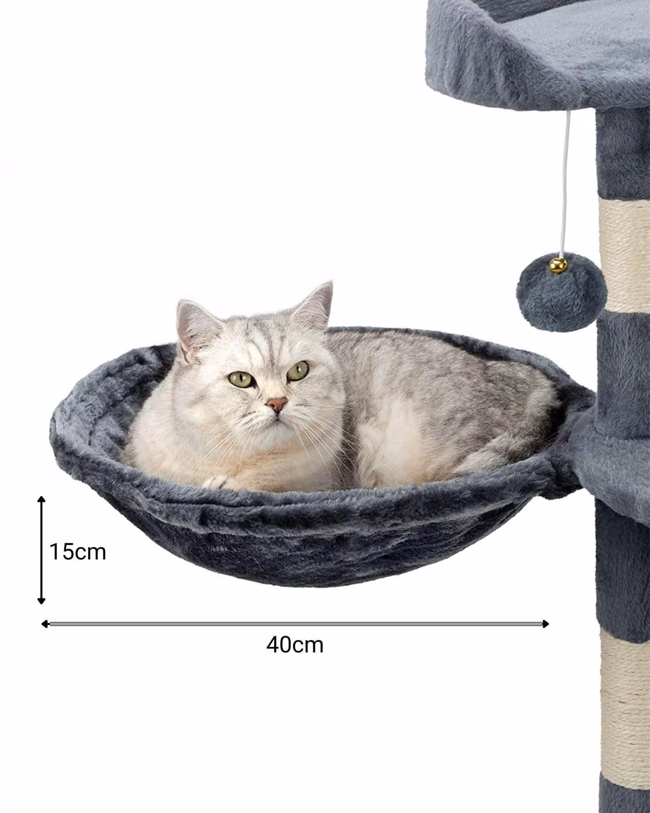 Base in feltro per tiragraffi, color grigio scuro, diametro 40 cm, profondità 15 cm, ideale come area di riposo per i gatti