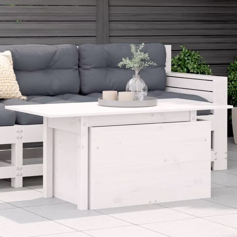 Maison Exclusive - Tavolo da giardino bianco 100x50x75 cm in legno massello di pino