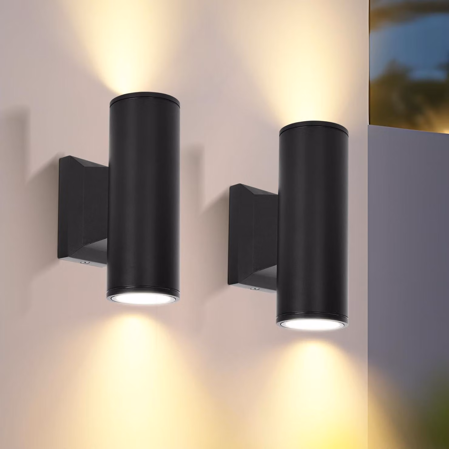 Confezione da 2 lampade da parete per esterni, attacco GU10, alluminio, grado di protezione IP65, impermeabili
