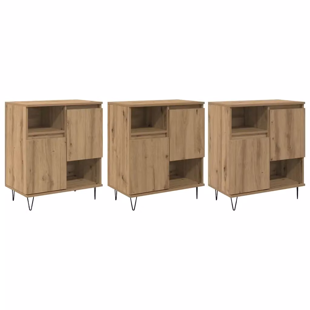 vidaXL Credenza Moderna in Rovere Marrone 3 Pezzi L/P/H: 60 x 35 x 70 cm – 2